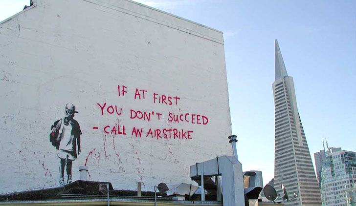 British Graffiti Artist Banksy. Banksy is the popular British